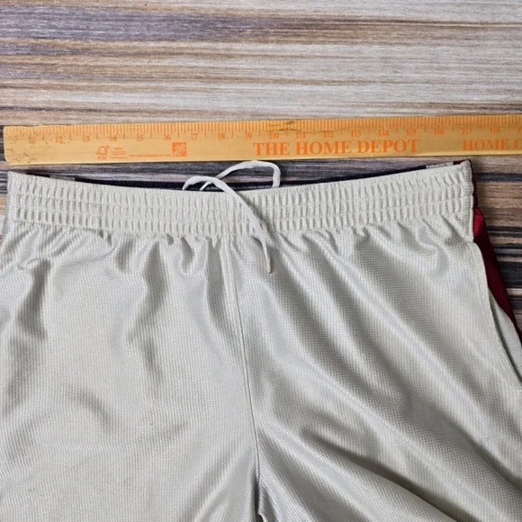 Vintage Nike Basketball Shiny Silvery White, Red, Blue Dazzle Shorts Mens Medium - Picture 5 of 6